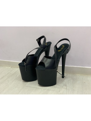 Чорні стріпи босоніжки HEAVEN E-056M