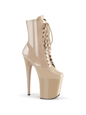 Лаковые ботинки-тройки FLAM1020/ND/M Бежевые с закрытым носком