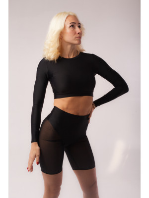 Топ рашгард  с длинный рукавом Чёрный