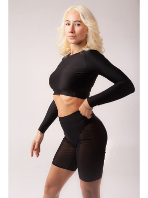 Топ рашгард  с длинный рукавом Чёрный