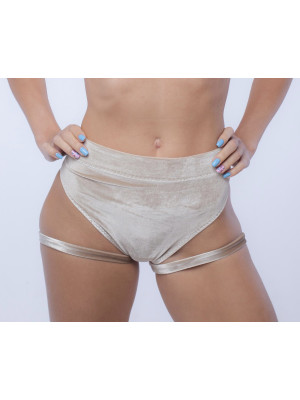 Бархатные шорты со стропами Бежевые