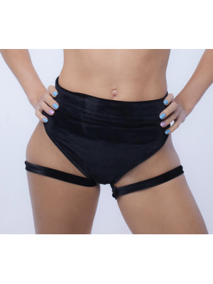 Бархатные шорты со стропами Чёрные