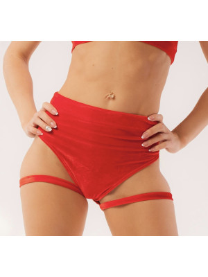 Бархатные шорты со стропами Красные