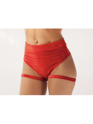 Бархатные шорты со стропами Красные