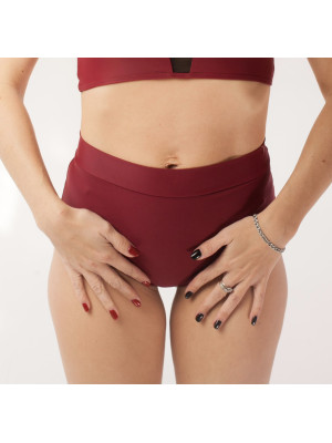 Шорты со сборкой Марсала