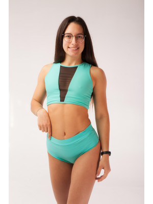 Костюм для пол денса с вставками Мятный