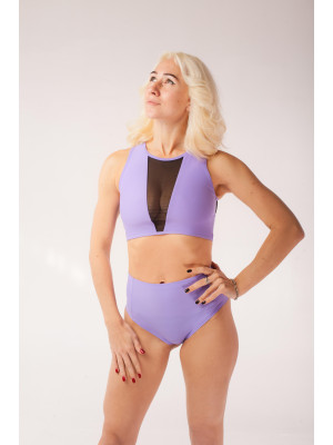 Костюм для пол денса с вставками  Лиловый