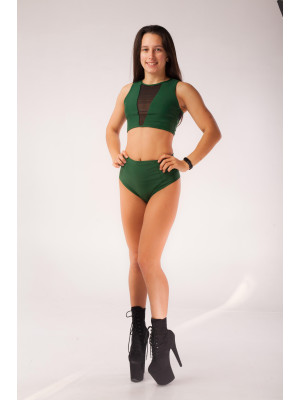 Костюм для пол денса с вставками Зеленый