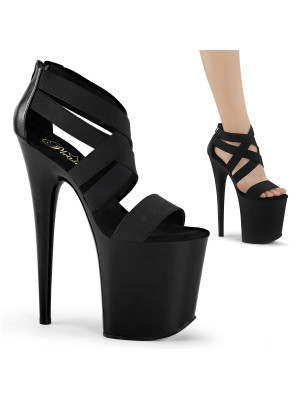 Босоножки-тройки на резинках FLAM869/B/M чёрные