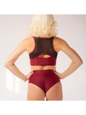 Костюм для пол денса с вставками Бордо