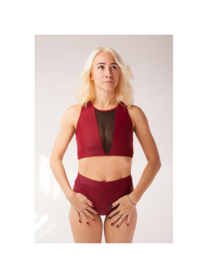 Костюм для пол денса с вставками Бордо