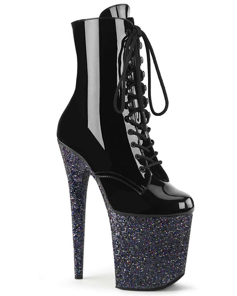 Ботинки-тройки на шнуровке FLAM1020LG/B/BG Черные