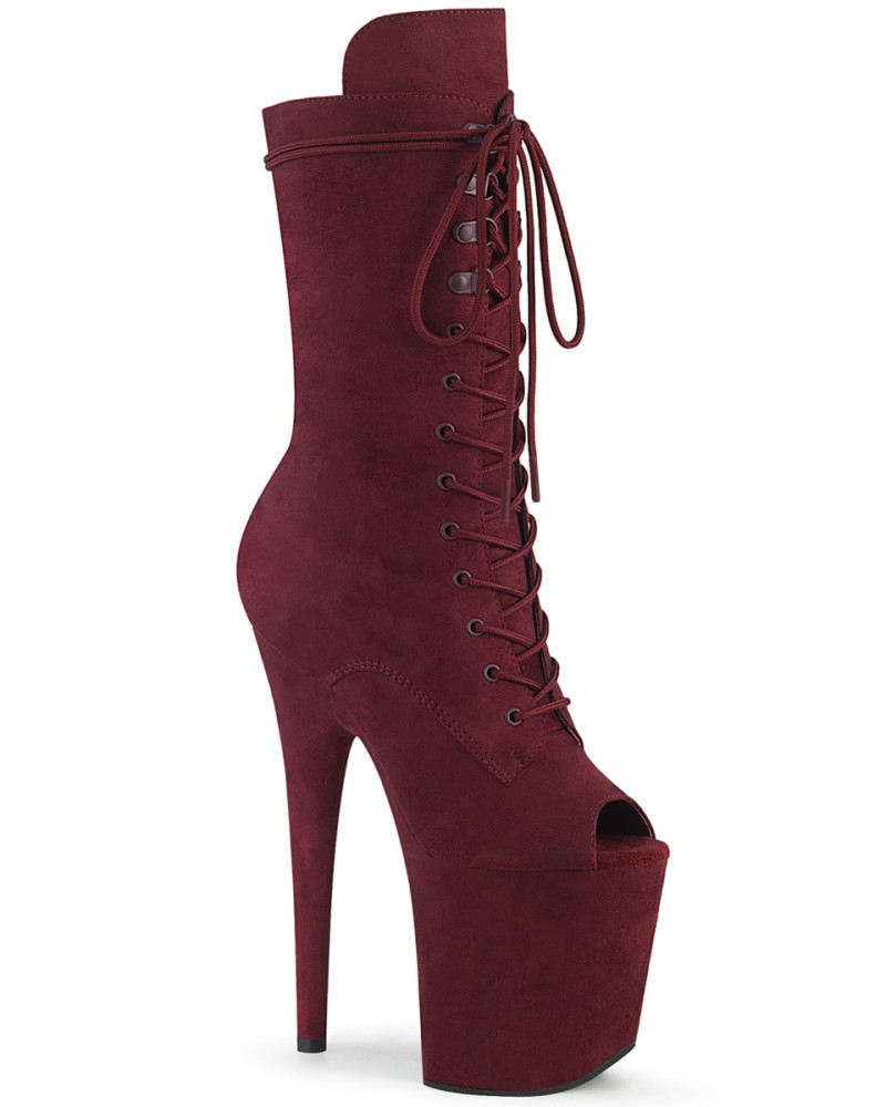 Полусапожки-тройки FLAM1051FS/BYFS/M на шнуровке Бордо