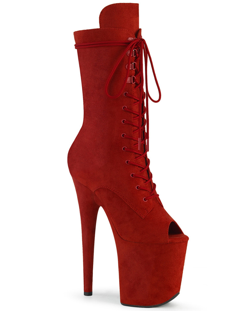 Полусапожки-тройки FLAM1051FS/RFS/M на шнуровке Красные