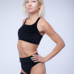 Бархатный костюм для занятий pole dance со стропами Черный