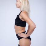 Бархатный костюм для занятий pole dance со стропами Черный