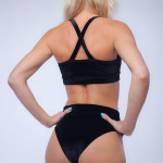 Бархатный костюм для занятий pole dance со стропами Черный