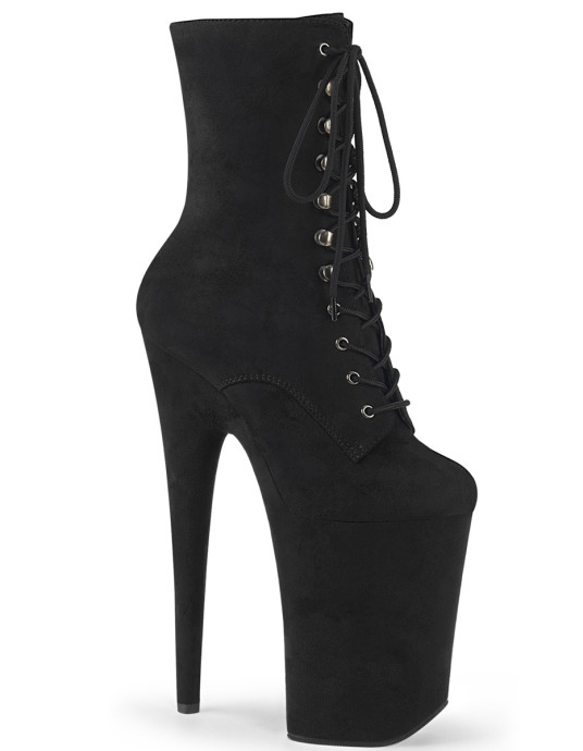 Замшеві черевики-четвірки INF1020FS/BFS/M із закритим носиком Чорні