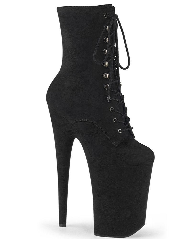 Замшеві черевики-четвірки INF1020FS/BFS/M із закритим носиком Чорні