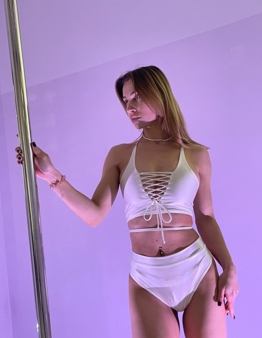 Костюм для Pole dance Шовк білий